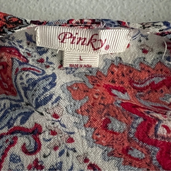 Pinky Kimono Women's Large Open Front Tassels Paisley Boho Cover Up Lightweight - Picture 9 of 11